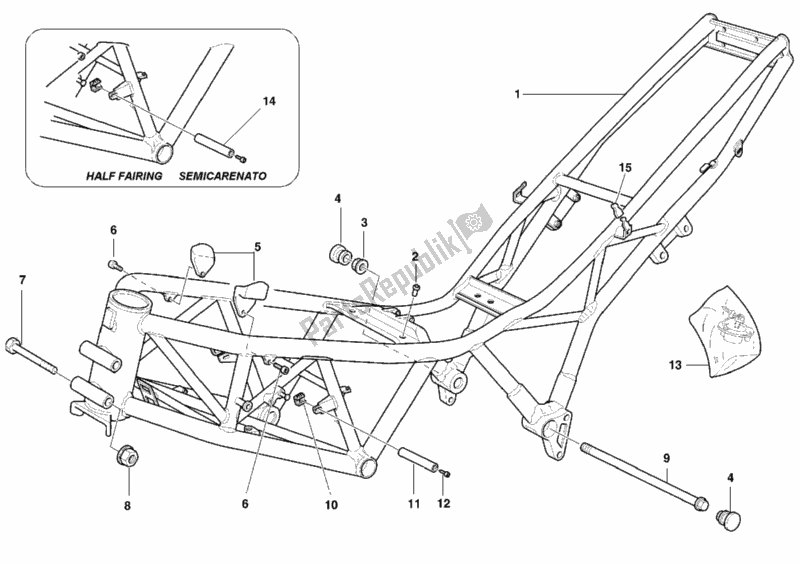 Todas as partes de Quadro, Armação do Ducati Supersport 750 SS 2000
